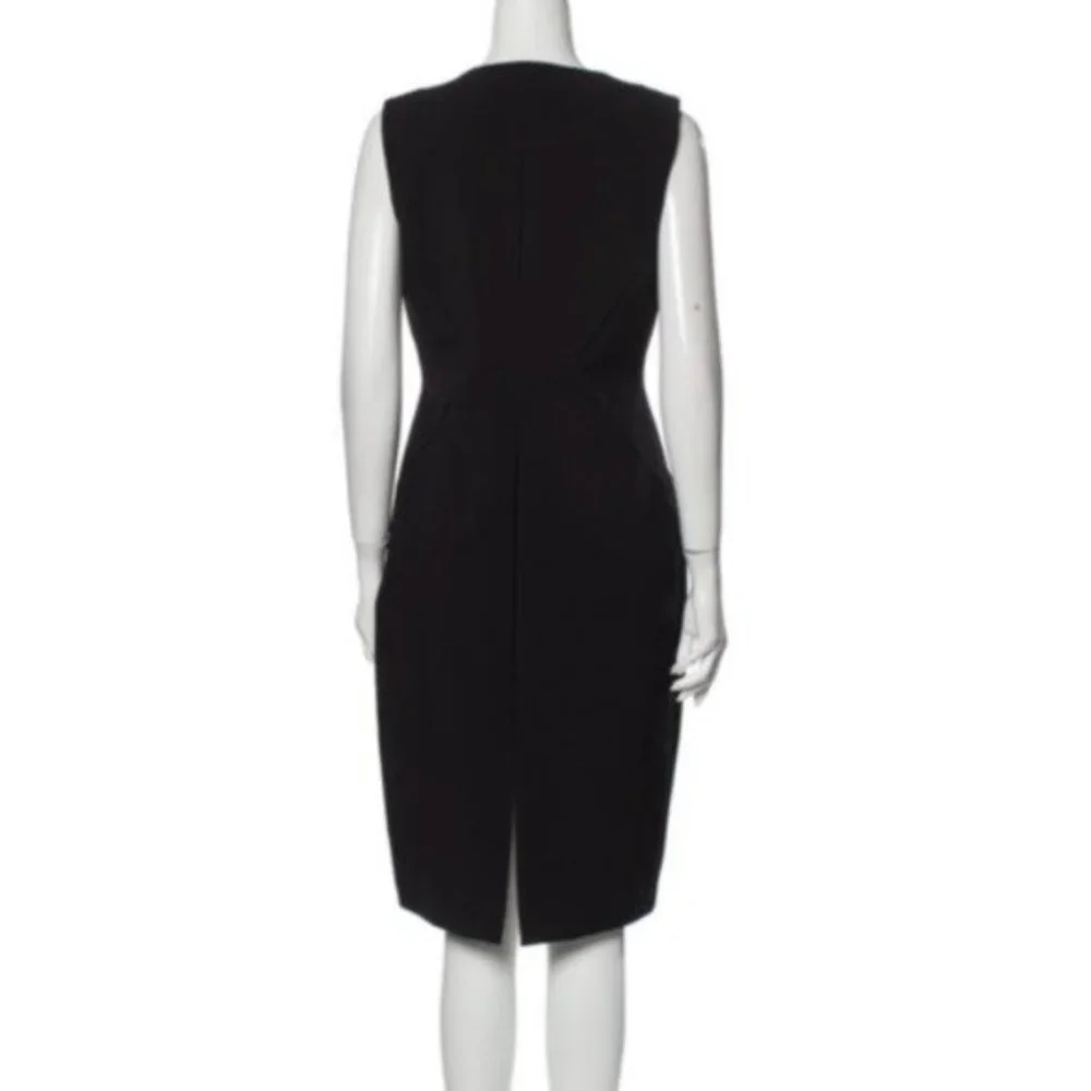 L.K. BENNETT Black Ribbon Tuxedo Dress Sz M - Picture 6 of 10